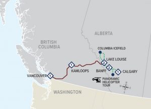Banff and Vancouver Route Map