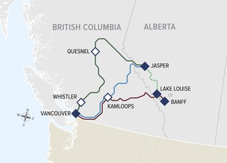 Rocky Mountaineer Route Map